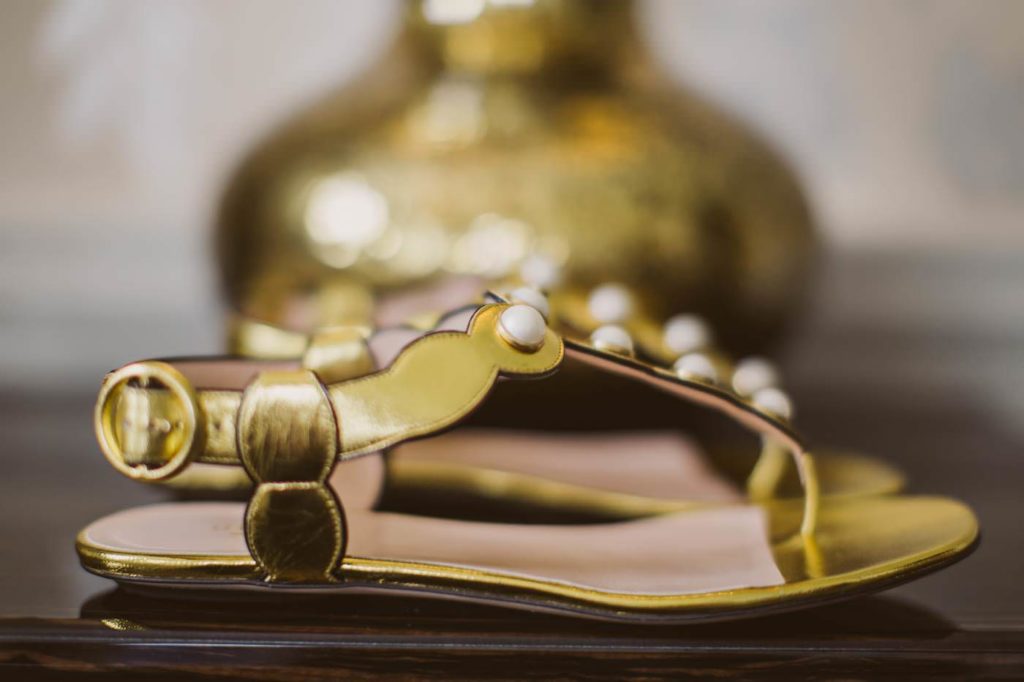 gold wedding sandals